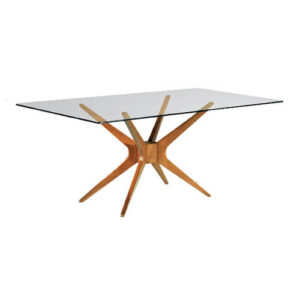Mesa de Jantar base em madeira-Vidro TR